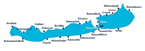 Balatoni kikötők térképe – Siófok, Balatonaliga, Balatonfüred, Balatonkenese